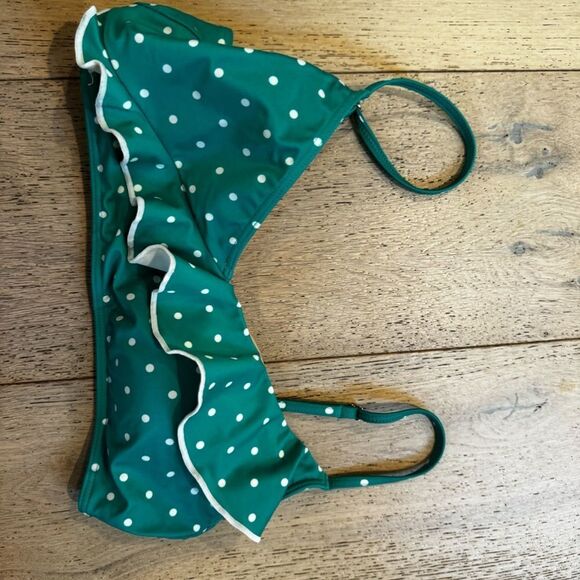 The Ruffle Marina Bikini Top Seaglass Dot Size 6 Like New  Swim - Picture 5 of 5